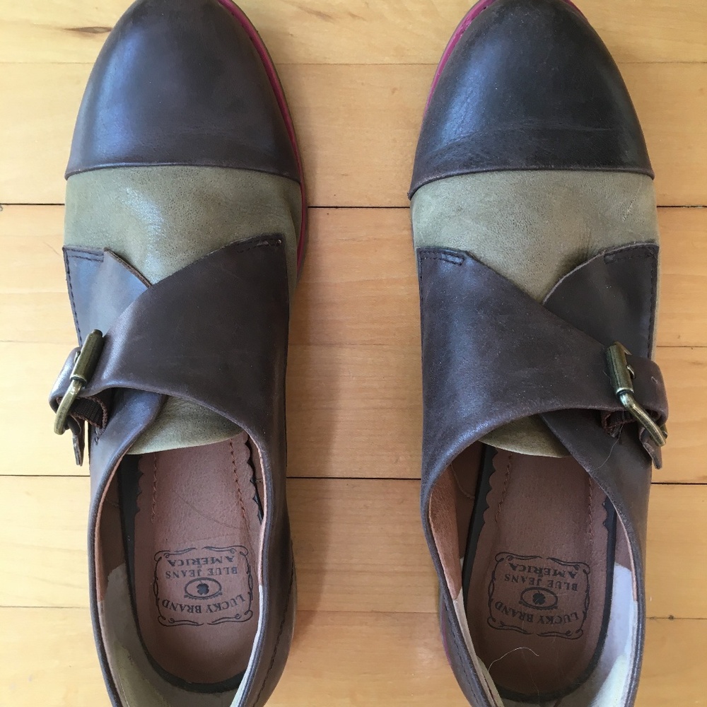 Vintage Lucky Brand monk-strap oxfords